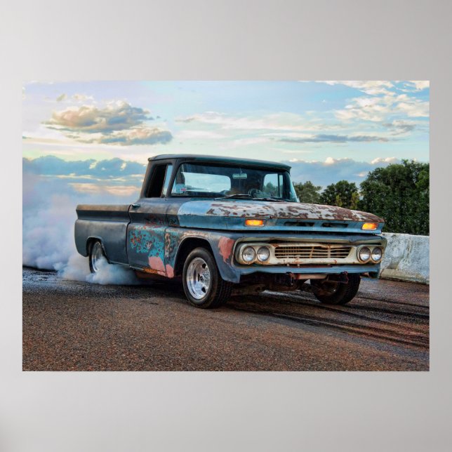 Póster Chevy C10 Burnout (Frente)