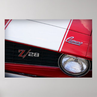 Póster Chevy Camaro Z/28 Vermelho 1969