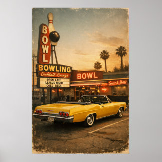 Poster Chevy no Boliche - Vintage