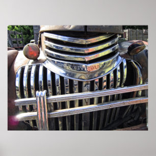 POSTER CHEVY TRUCK CHROME GRILL 1946