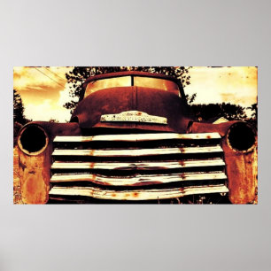 Poster Chevy velho que cultiva o caminhão