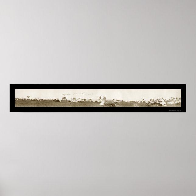 Póster Cheyenne Indian Camp Photo 1909 (Frente)