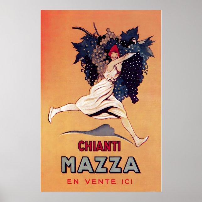 Poster Chianti Toscana Garrafa de Vinho Champanhe Comida  (Frente)