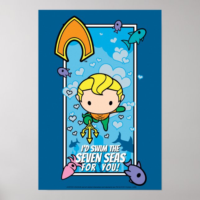 Poster Chibi Aquaman - Vou Natação Os Sete Mares (Frente)