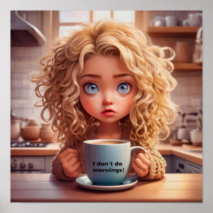 Poster Chibi Art Eu não faço manhãs