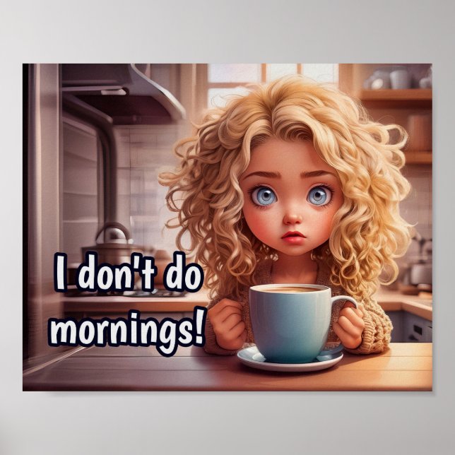 Poster Chibi Art, não faço manhãs. (Frente)