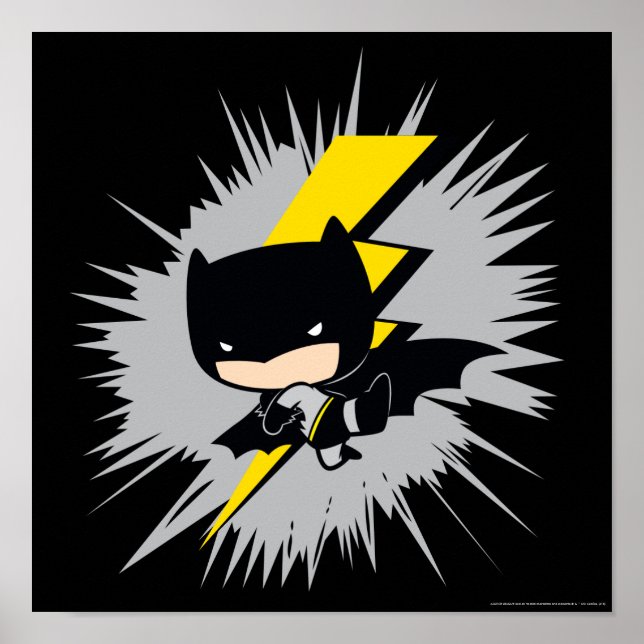 Póster Chibi Batman Lightning Kick (Frente)