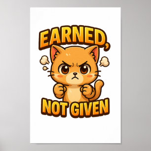 Poster Chibi Cat PNG ganhado não dado para Artesanatos