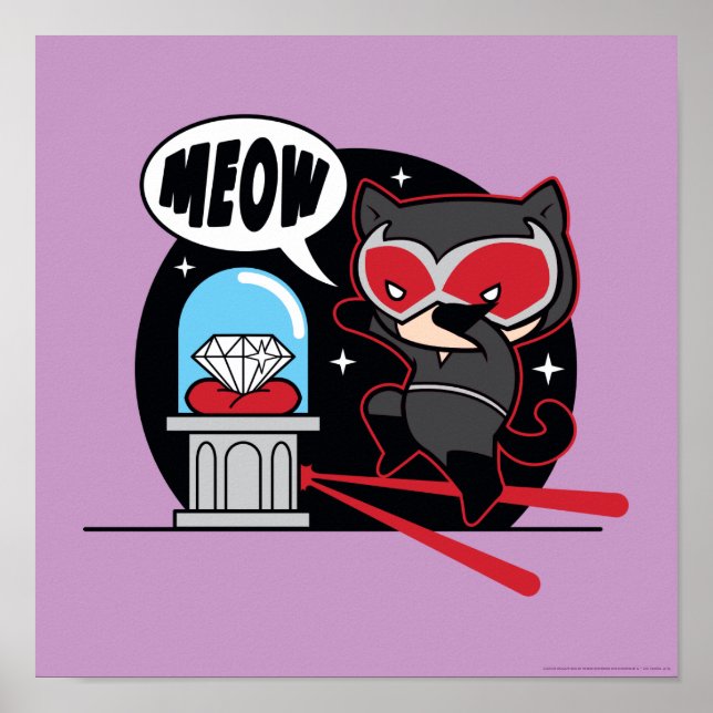 Póster Chibi CatWomen Roubando Um Diamante (Frente)
