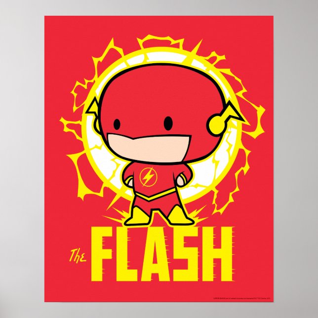 Póster Chibi Flash com eletricidade (Frente)