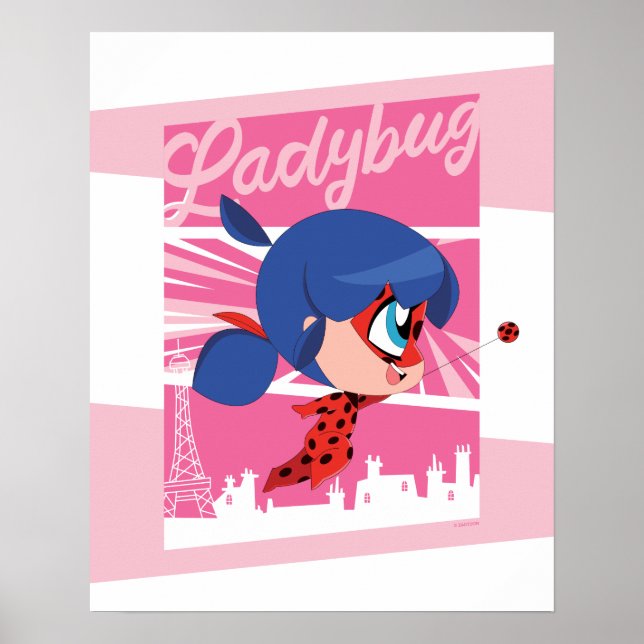 Poster Chibi Ladybug em Paris (Frente)