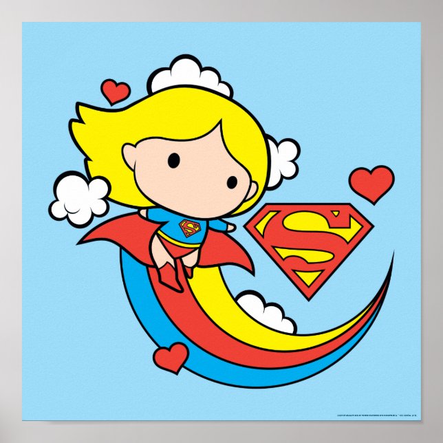 Póster Chibi Supergirl Flying Rainbow (Frente)