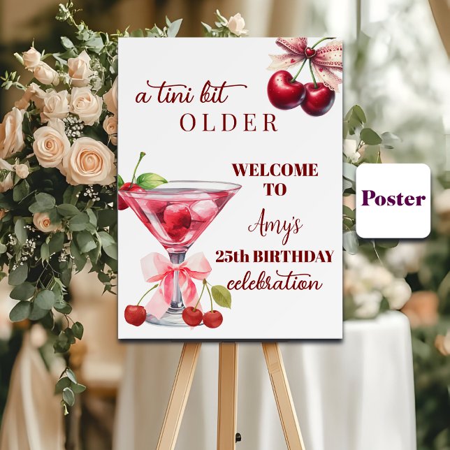 Poster Chic A Tini Bit Mais Velha Martini de Cereja Anive (Criador carregado)