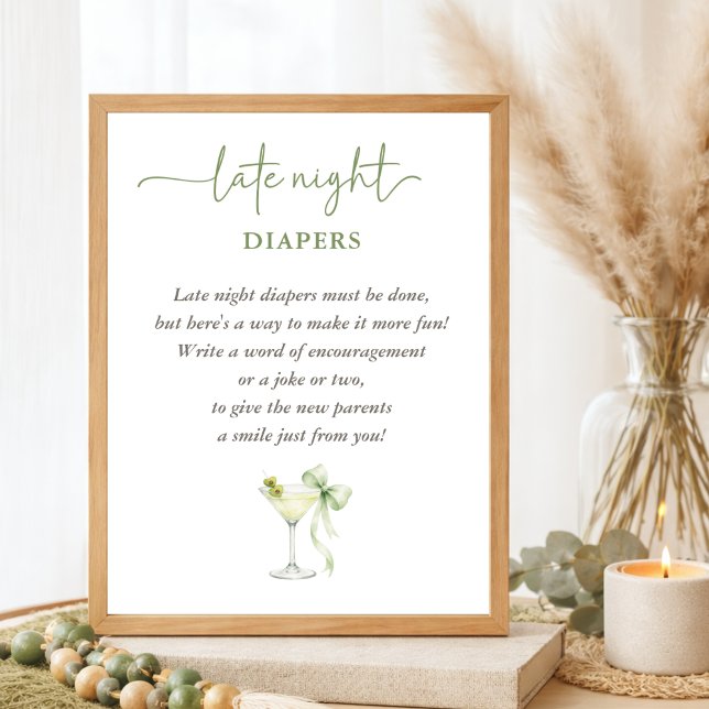 Poster Chic A TIni One Baby Shower Late Night Diapers (Criador carregado)