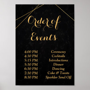 Poster Chic Black & Dourado Geométrico Order