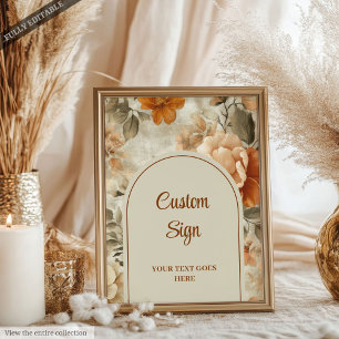 Poster Chic Boho Terracota Bege Oliva Floral Personalizad