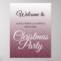 Chic Burgundy Glitter Festa de Natal Bem-vinda