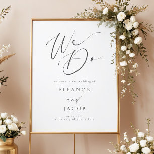 Poster Chic Caligrafia Script Fazemos Boas-Vindas de Casa