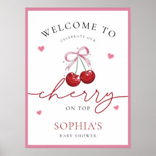 Poster Chic Coquette Cherry no Sinal Superior do Chá de f