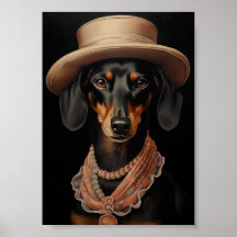 Chic Dachshund Com Cream Hat