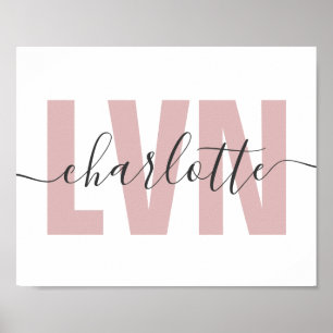 Poster Chic de Enfermeiro Profissional Licenciado LVN Per