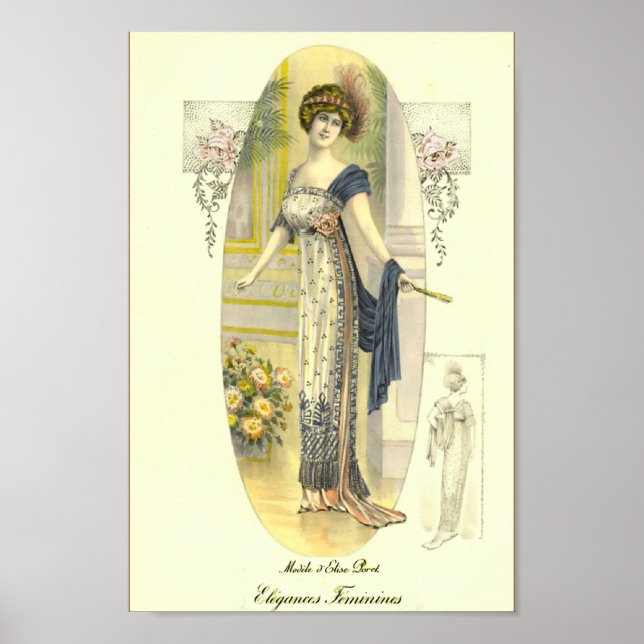 Poster Chic Edwardian - Placa de Moda Francesa Elegante (Frente)