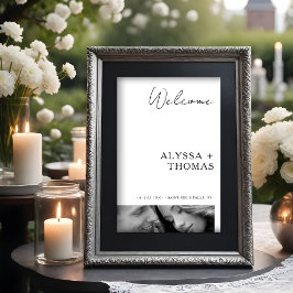 Poster Chic Extra Minimalist Black & White Photo Wedding