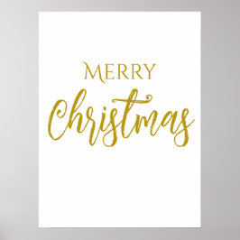 Poster Chic Feliz de Natal Feliz Dourado