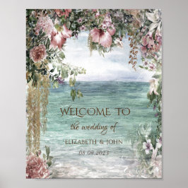 Poster Chic Flowers Ocean