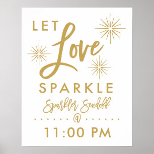 Póster Chic Hand - Letra Dourada Sparkler Sinal
