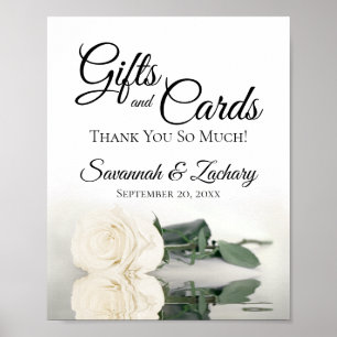 Poster Chic Ivory White Rose Gifts & Cards Sinal de Casam
