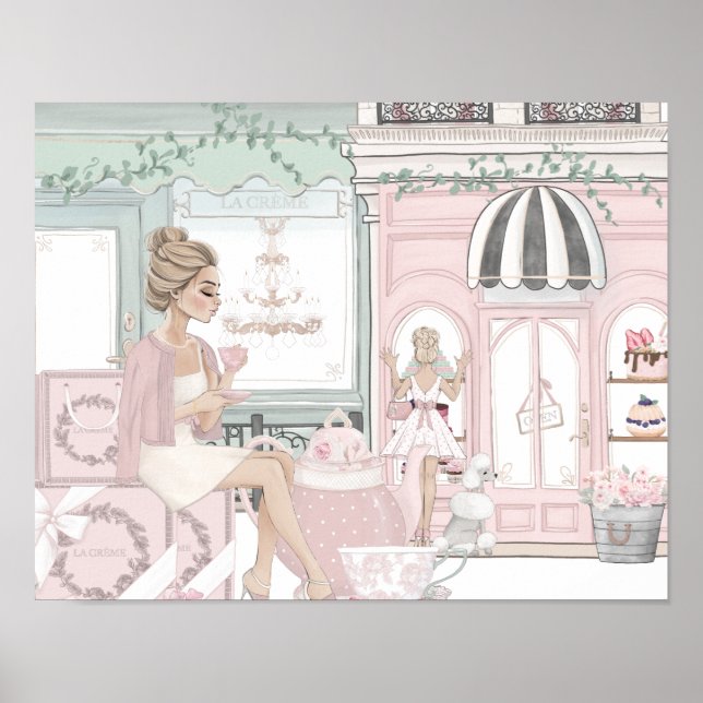Poster Chic Ladery French Bakery Tea Compra Watercolor (Frente)