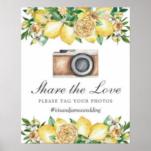 Poster Chic Lemon Floral Compartilha Foto da Marca de Amo