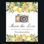 Poster Chic Limão Floral Compartilhe o Amor Etiqueta Foto<br><div class="desc">(c) O Estúdio do Gato Feliz</div>