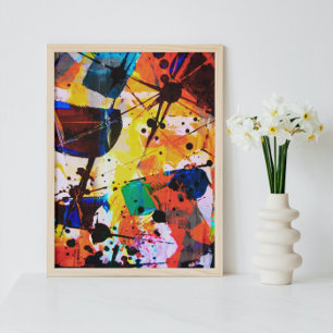 Poster Chic Modern Irregular Formas Coloridas Abstrato Ar