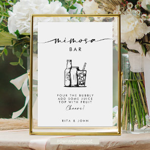 Poster Chic Modern Script Mimosa - Sinal de Casamento do 