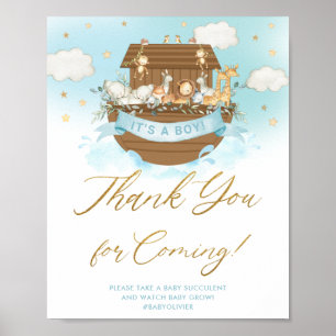 Poster Chic Noah's Ark Blue Boy Obrigado por vir