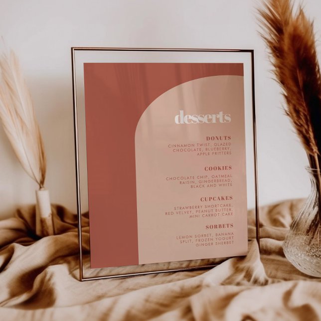 Poster Chic peach terracotta arca Dessert Bar (Criador carregado)