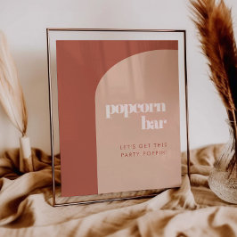 Poster Chic peach terracotta arca Popcorn bar