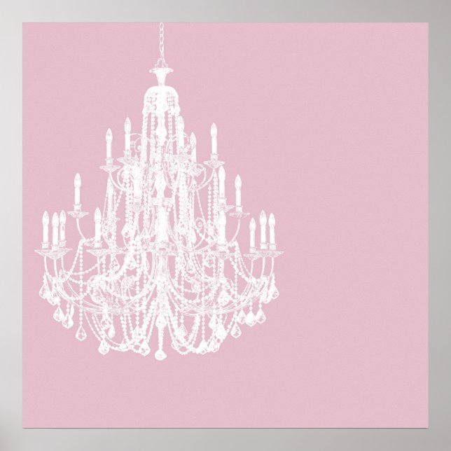Póster Chic Pink Chandelier (Frente)