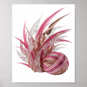 Poster Chic Prata CORDÕES ROSA E OURO FANCY Design Ousado