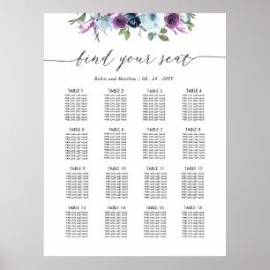 Poster Chic Purple e Blue Weding Sign