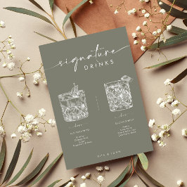 Poster Chic Sage Green Signature Bebe Sinal De Casamento