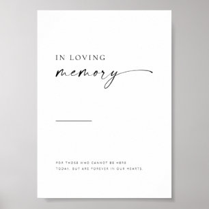 Poster Chic + Script Moderno Simples Em Memória De Sinal