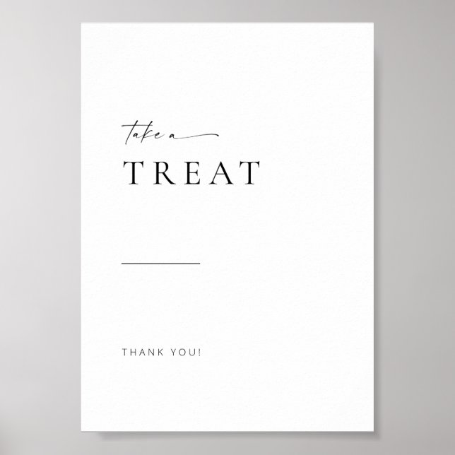 Poster Chic + Simples Sinal de Termo de Casamento de Scri (Frente)