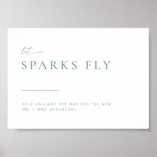 Poster Chic + Sinal de Saída do Sparkler de Casamento Mo