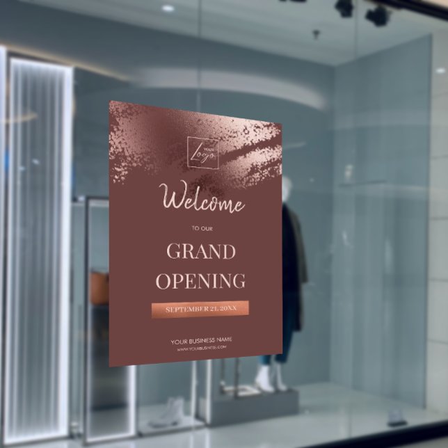 Poster Chic Stylish Bronze Business Logo Grand Opening (Chic Stylish Bronze Business Logo Grand Opening Poster)