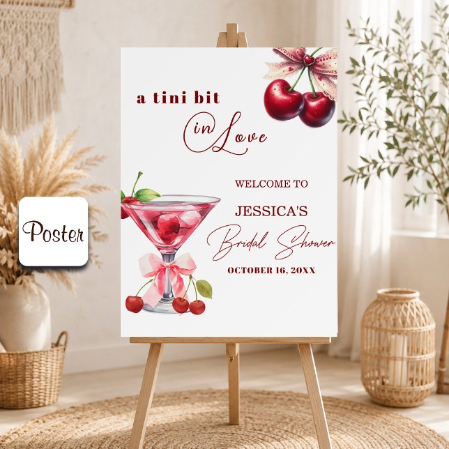 Poster Chic Tini Bit Apaixonada Cereja Martini Chá de Noi (Criador carregado)