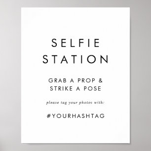 Poster Chic Typografia Selfie Station - Sinal de Casament