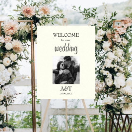 Poster Chic vintage foto de marfim sinal de boas-vindas